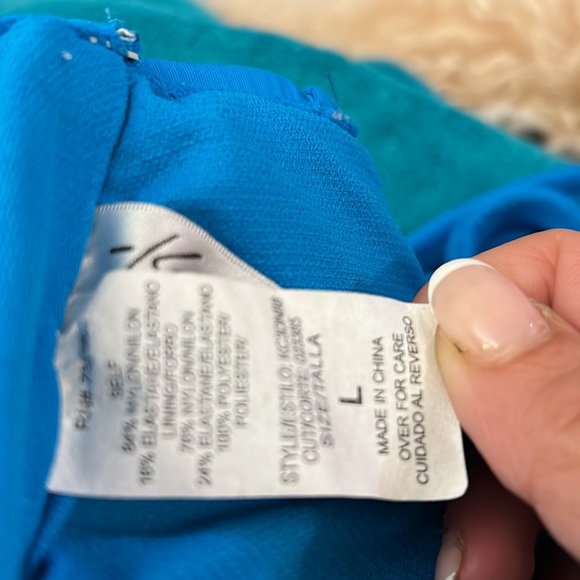 Kenneth Cole Tummy Toner Tankini Top Swimsuit Women’s size L Turquoise blue - Picture 5 of 5